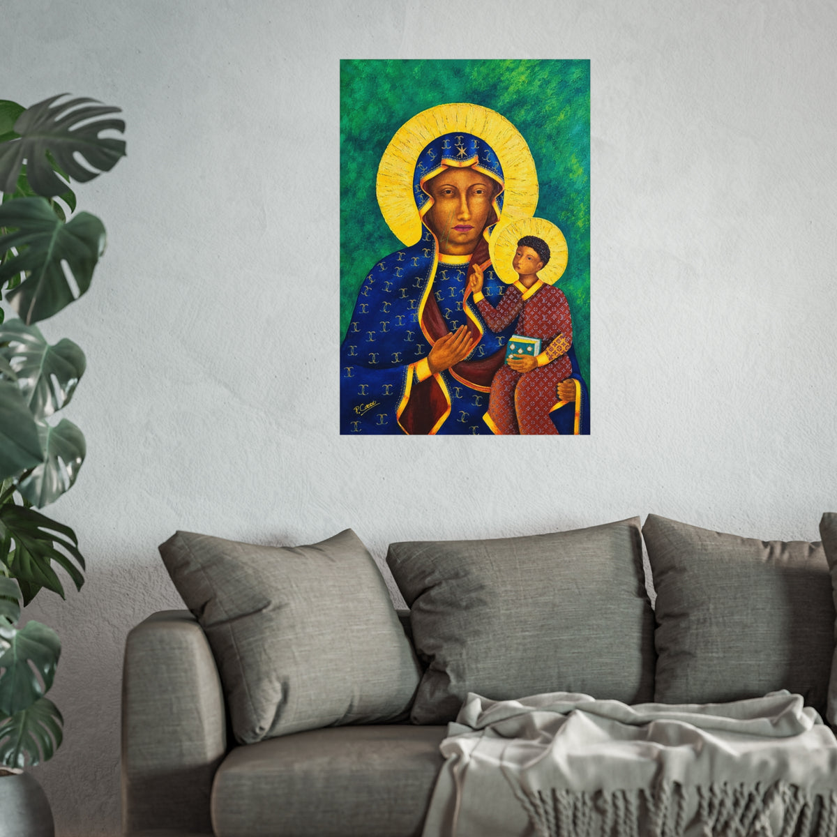 Black Madonna of Częstochowa deDrip™ — Fine Art Posters